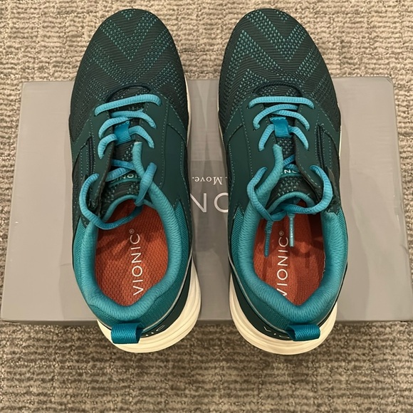 Vionic Lyla Mesh Moss Lace-Up Sneakers w/ Zipper Detail 8 1/2 Wide - Picture 5 of 6